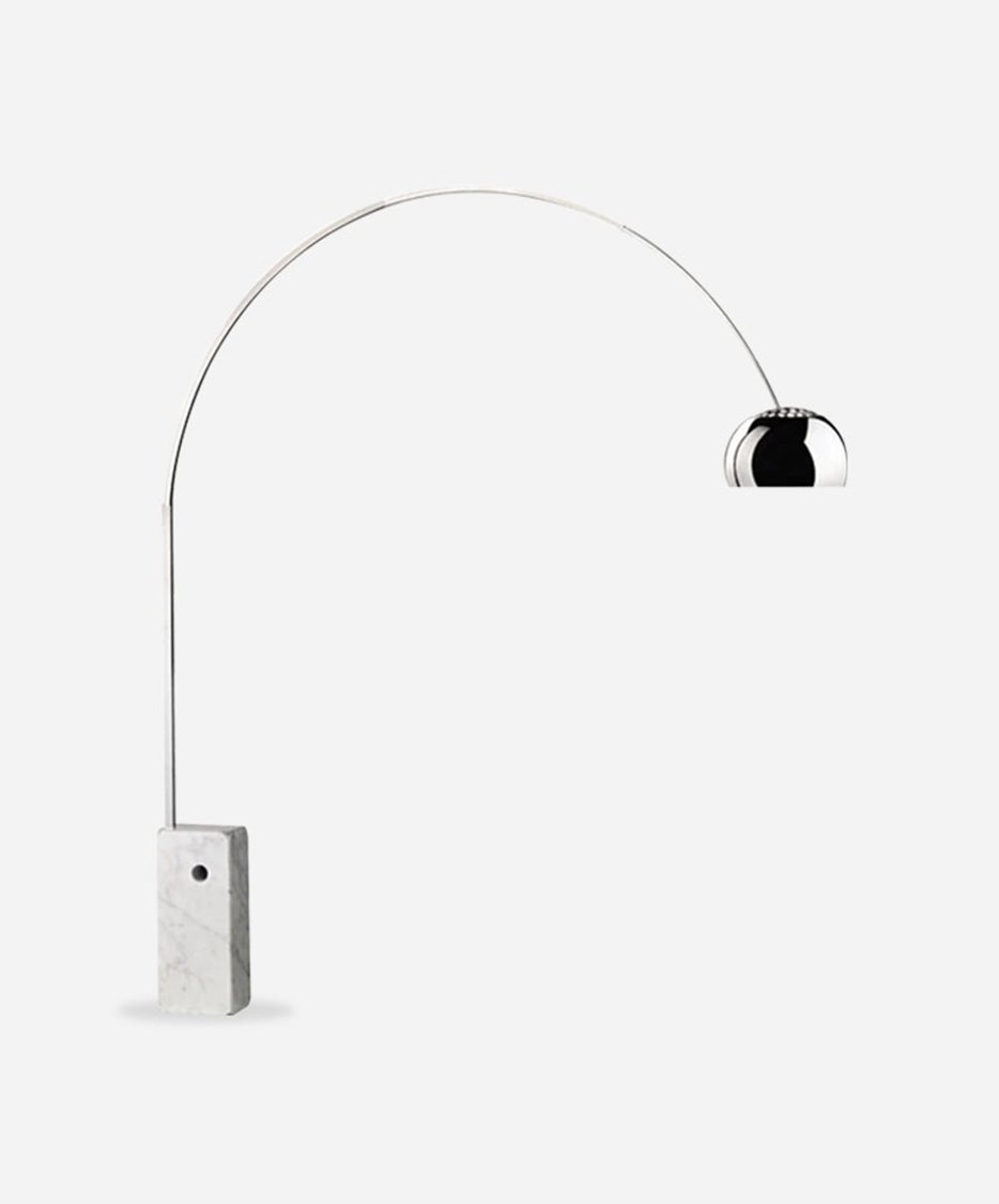 Minimaliseren religie Verenigen Arco Lamp Replica, Real Carrara Marble, Stainless Steel Squared Arch, FREE  SHIPPING