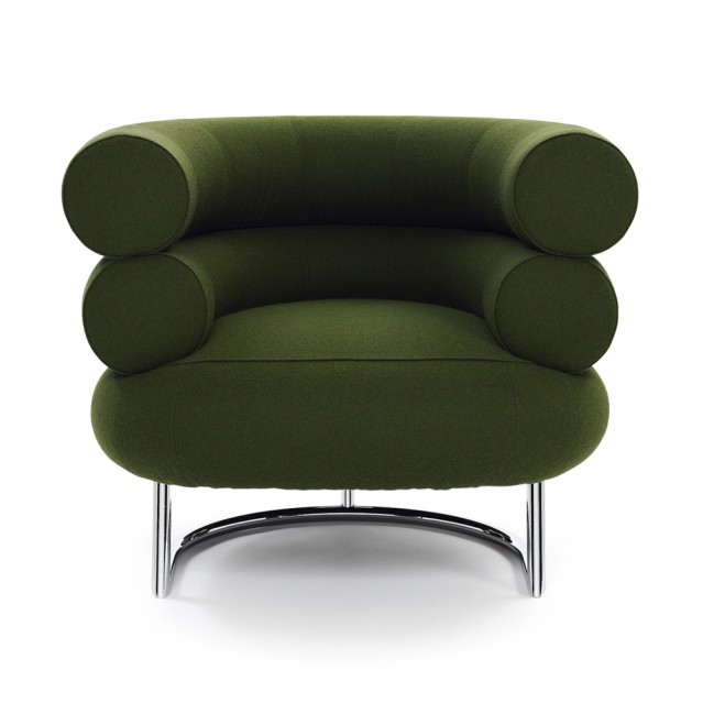 eileen gray bibendum chair green with steel details