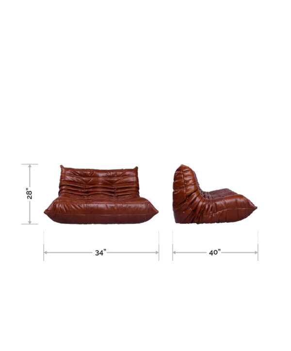 Ducaroy Portside 2 Seater Sofa Leather -3dside