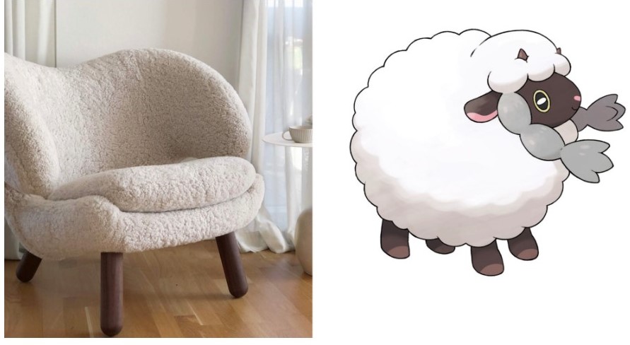 The Finn Juhl Pelican Chair, and the Pokemon Obscure Wooloo.
Source: SurfaceMag.Com